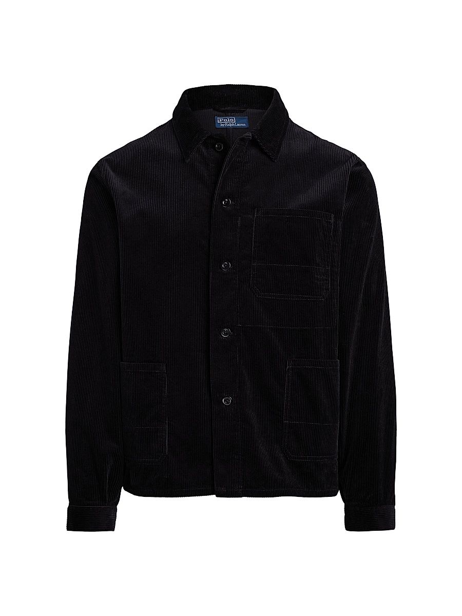 Men's Wide-Wale Corduroy Utility Jacket - Polo Black - Size XL
