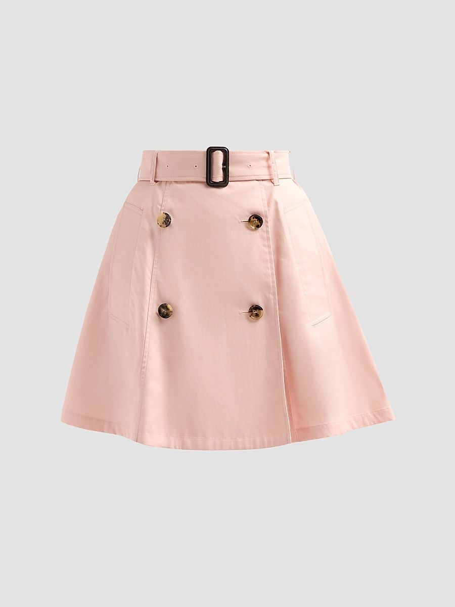 Women's Josselyn Cotton Gabardine Trench Mini Skirt - Compact Pink - Size 16