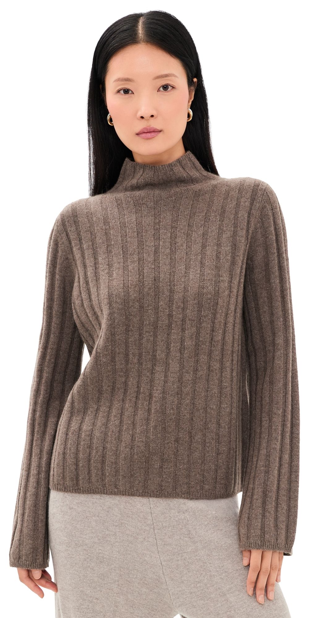 Jenni Kayne Rowan Turtleneck Sweater Ash Heather L