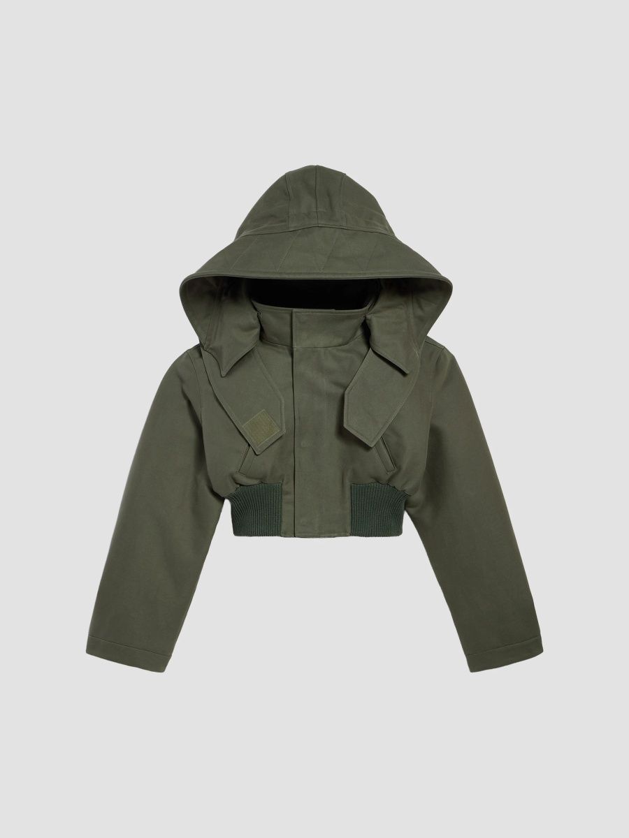 Balenciaga Women's Cropped Military Jacket - Green - Size 0