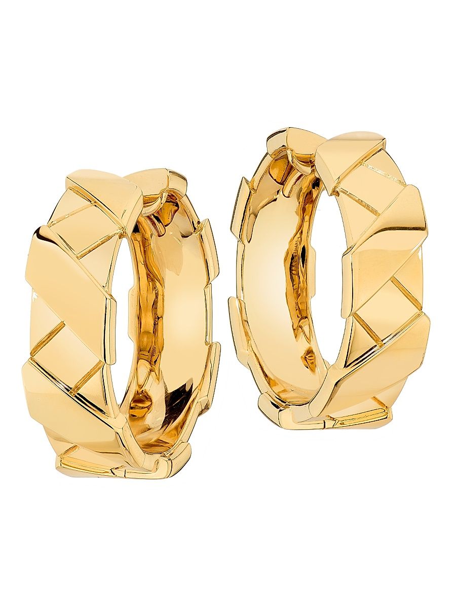 Women's Helix Infinite Small Hoop Earrings 18K Yellow Gold - Yellow Gold