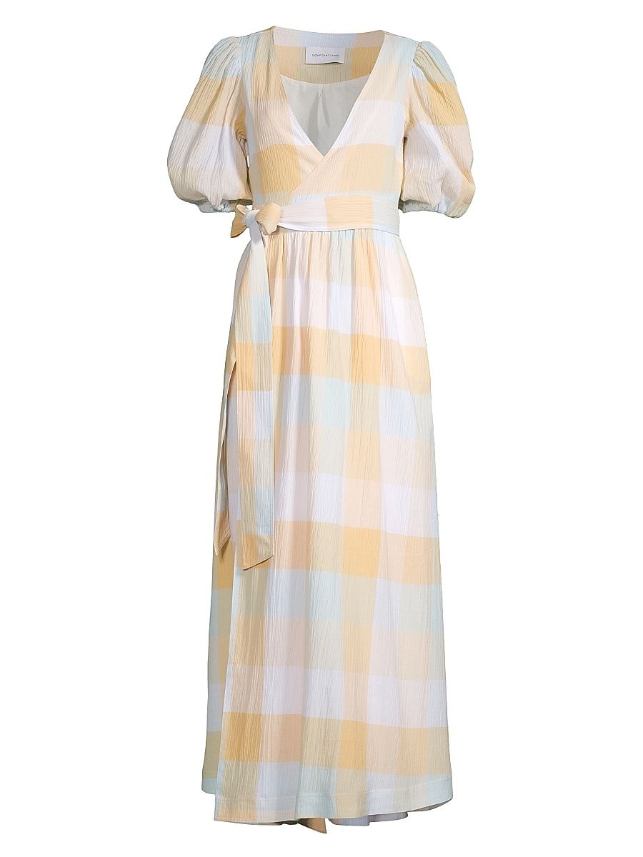 Women's Stella Check Cotton Midi-Dress - Multi Check - Size 6