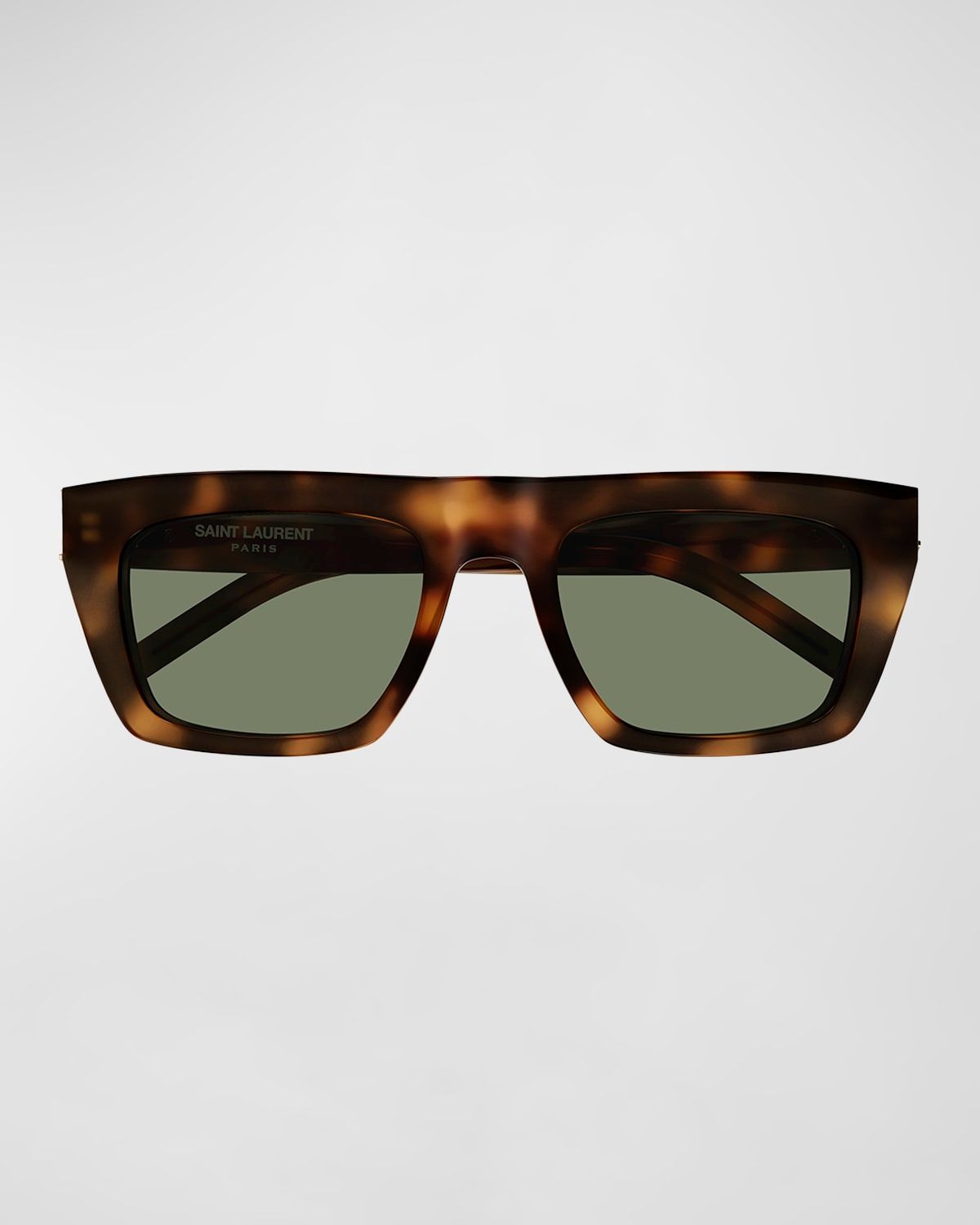 YSL Acetate Flat-Top Rectangle Sunglasses