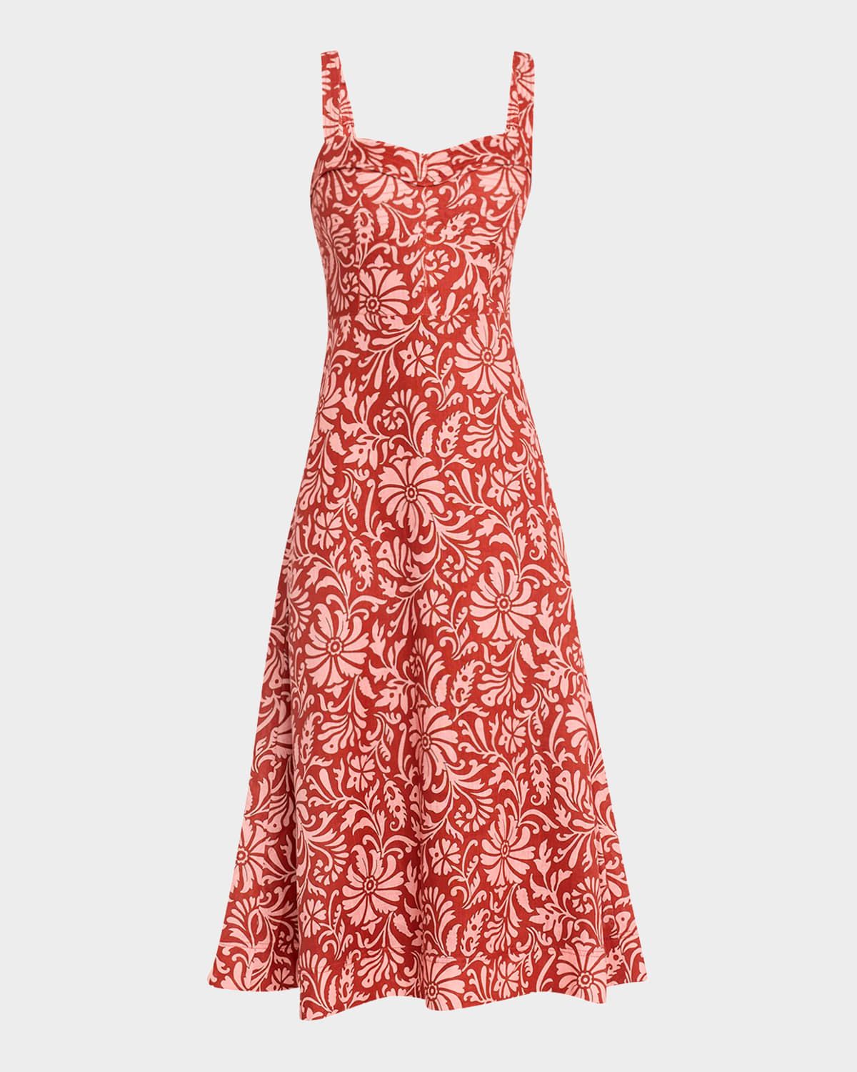 Aila Printed A-Line Midi Dress