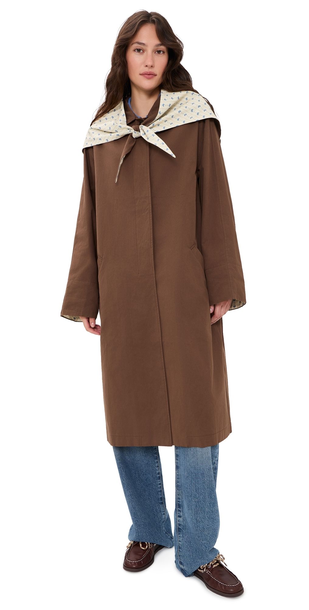 Lisa Says Gah Olson Trench Coat Saddle/Stable Toile S
