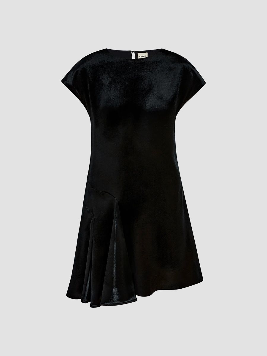 Khaite Women's Scarla Velvet Mini Dress - Black - Size 0