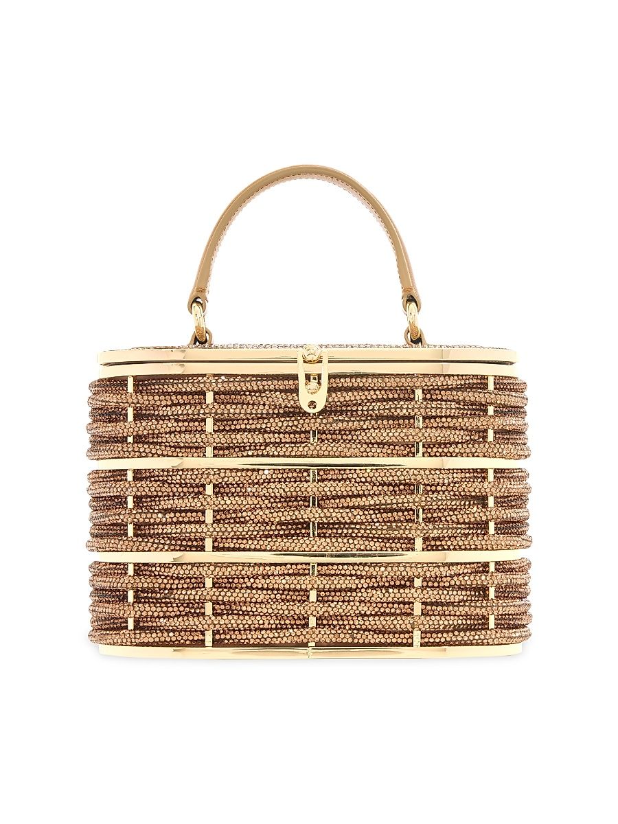 Women's Willow Basket Brass & Crystal Bag - Champagne Topaz