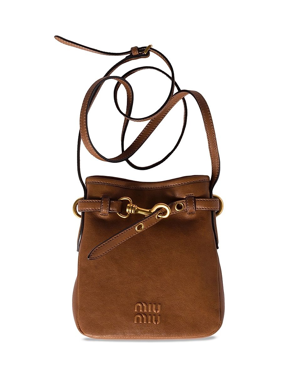 Women's Nappa Leather Pouch - Beige Khaki