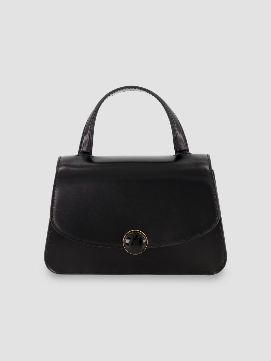 Vince Women's Flora Mini Leather Top Handle Bag - Black