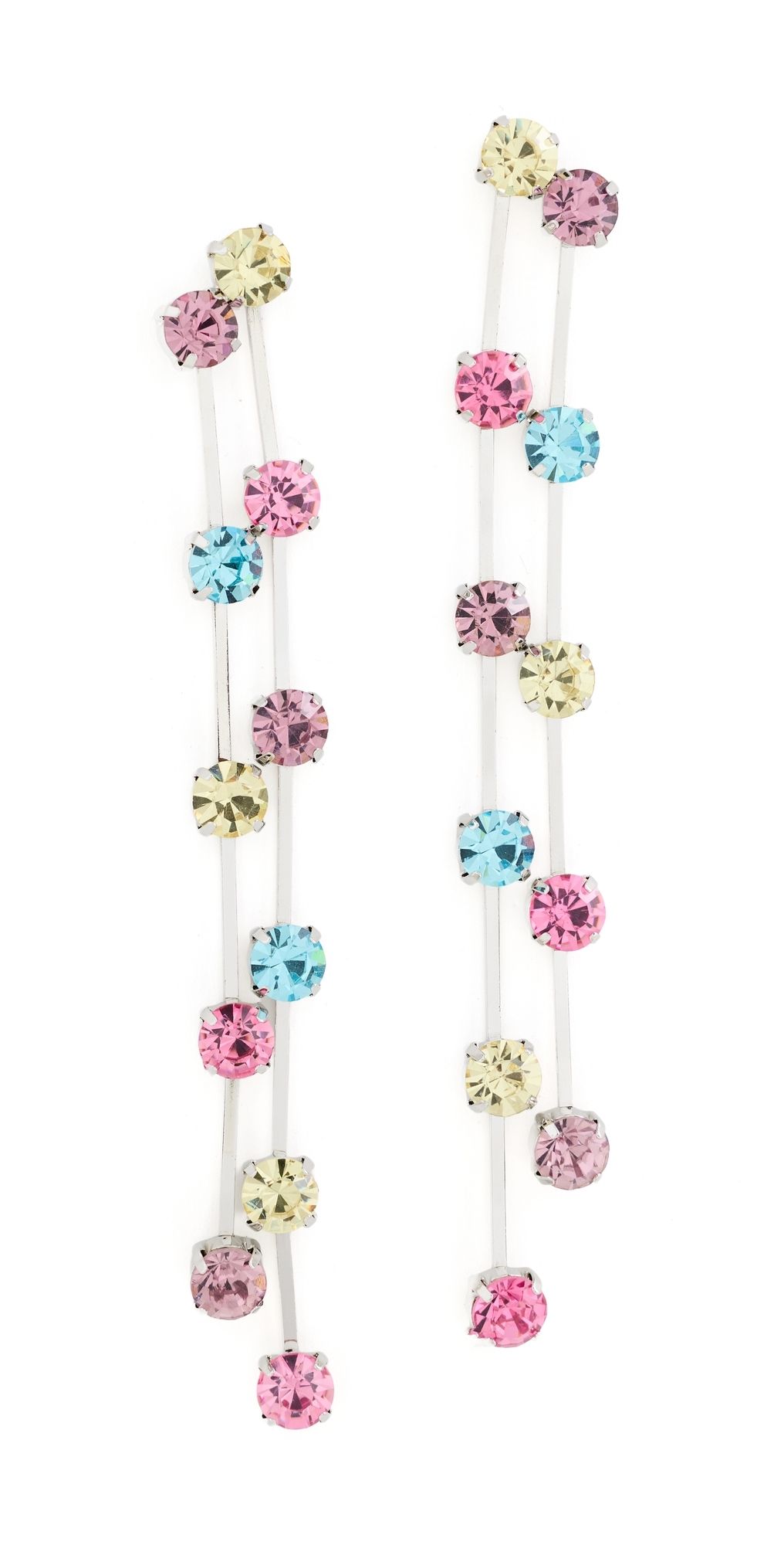 Kenneth Jay Lane Pastel Multi Color Drop Earrings Multi Pastel One Size