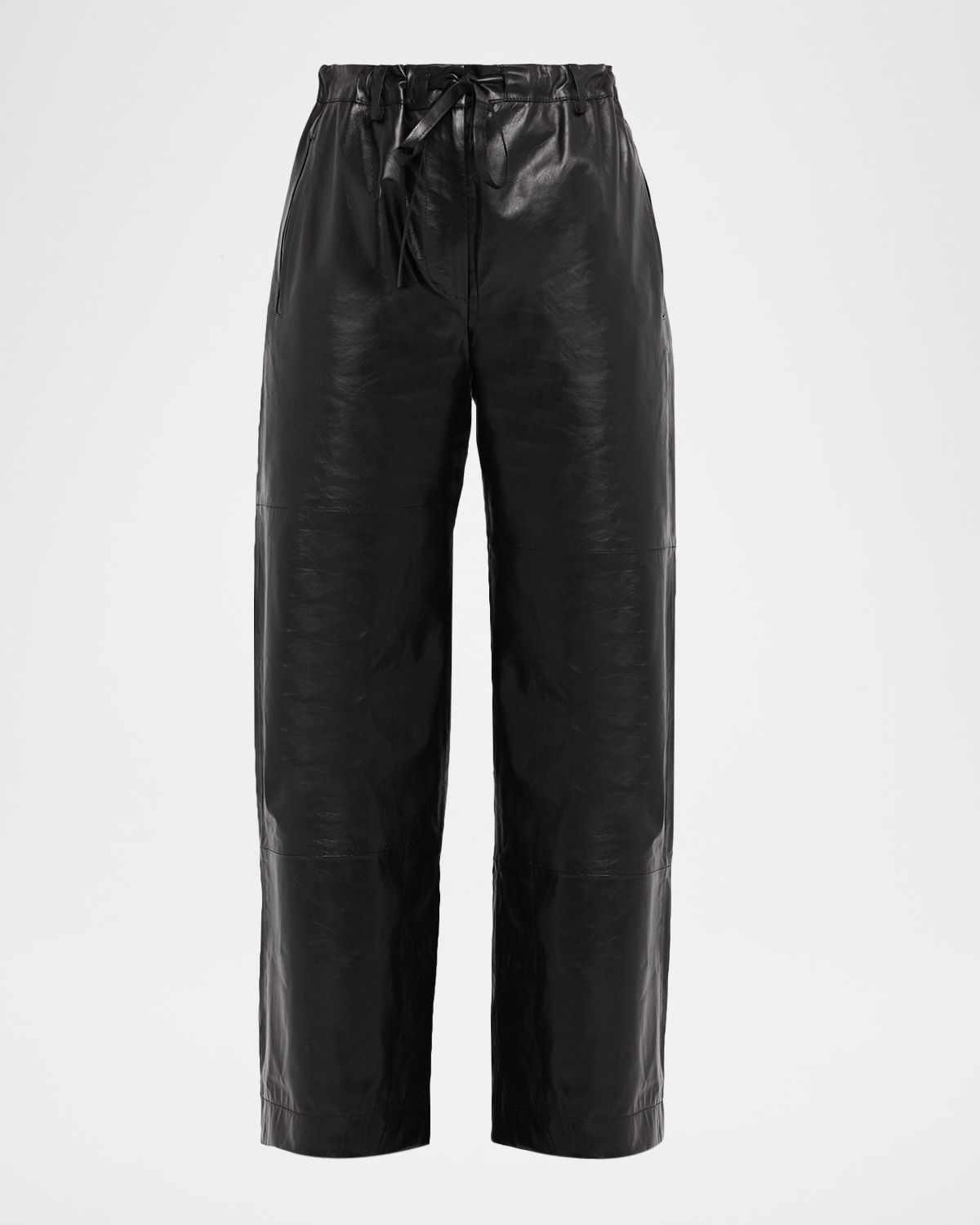 Magnus Faux Leather Straight-Leg Pants