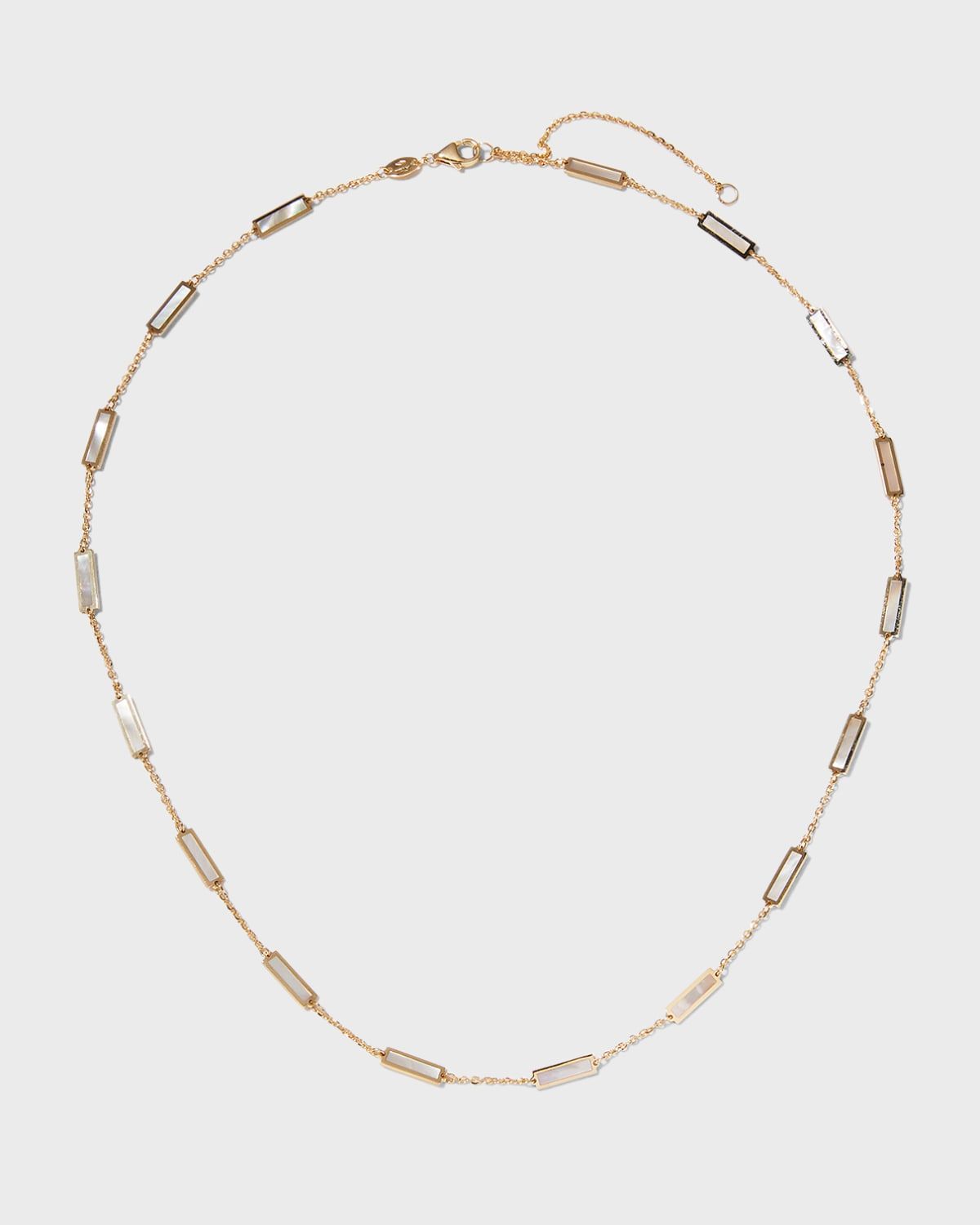 Yellow Gold 17-Stations White Mother-of-Pearl Necklace