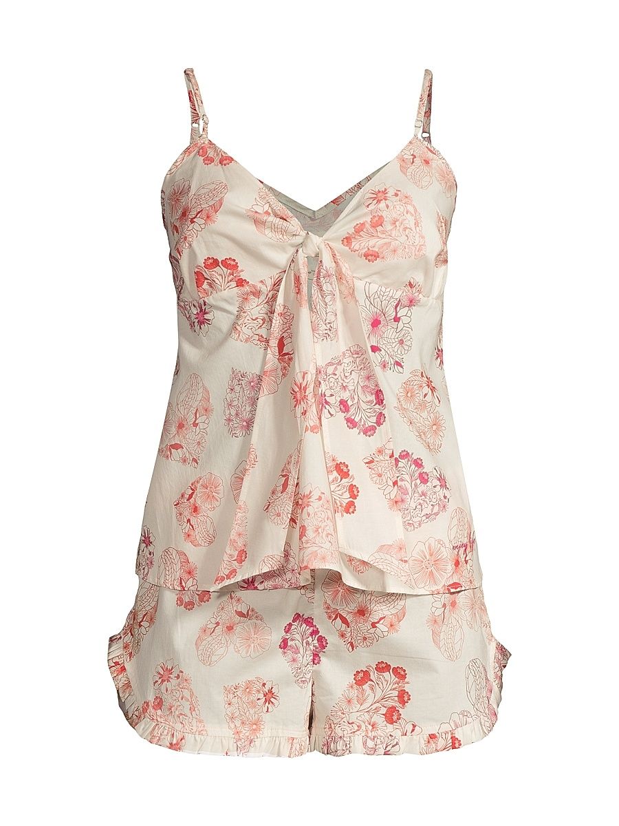 Women's Rosie Heart To Heart 2-Piece Pajama Set - Pink Multi - Size XS
