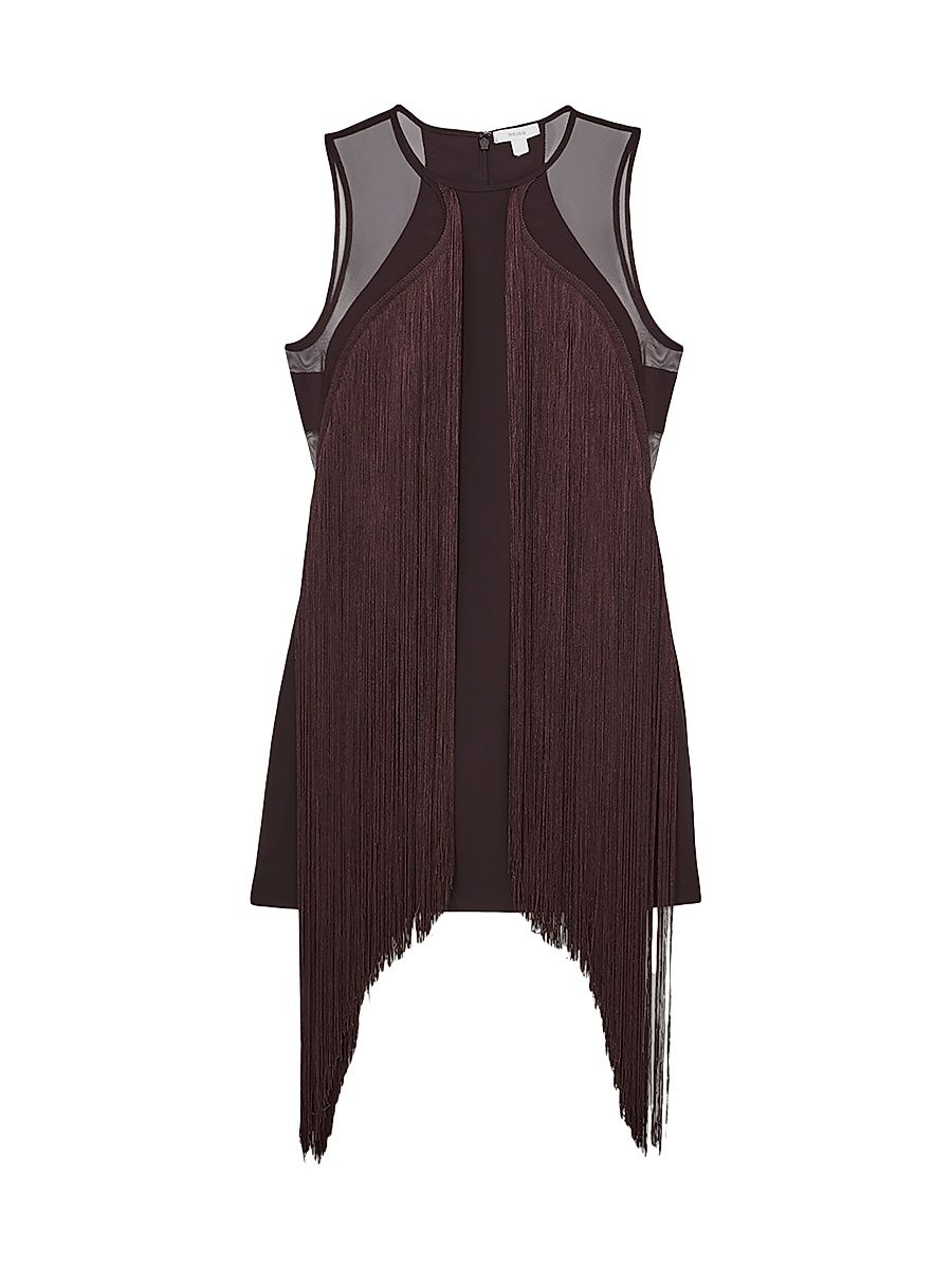 Women's Farrow Fringed Body-Con Minidress - Burgundy - Size 10