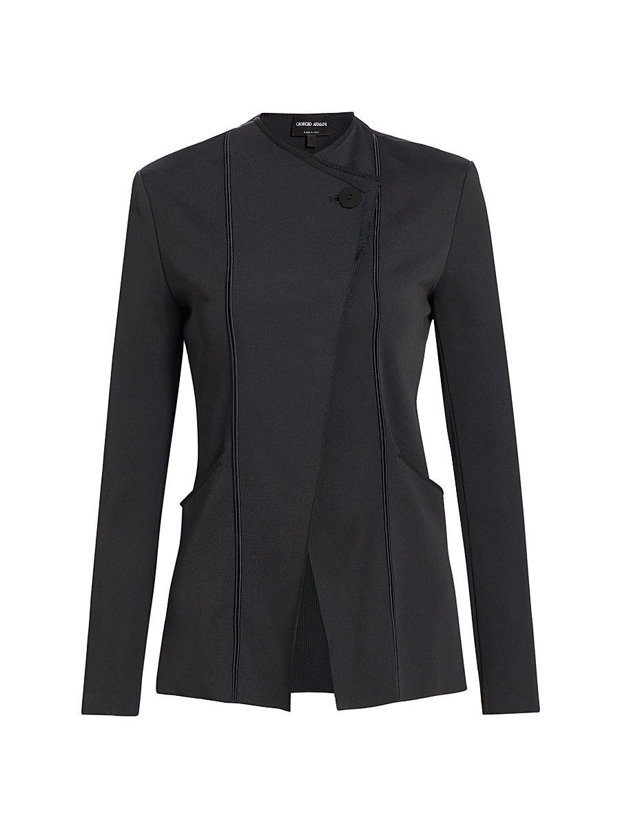 Women's Double Stitch Jacket - Black - Size 8