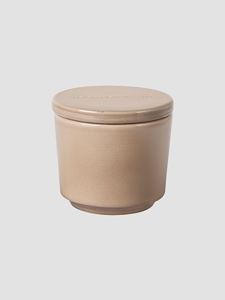 Maxi Scented Candle in Craquelé Ceramic Vessel with Lid - Firebrick