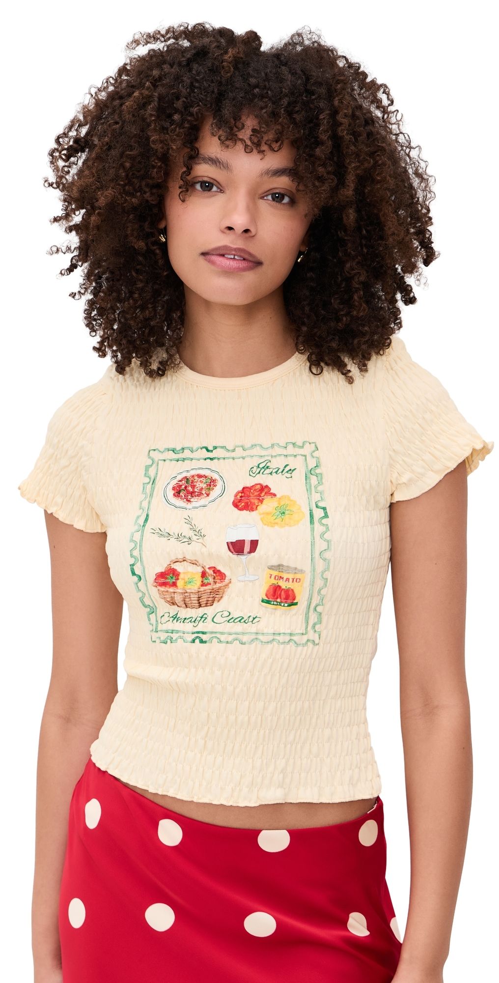 Bailey Rose Printed Tee Custard L