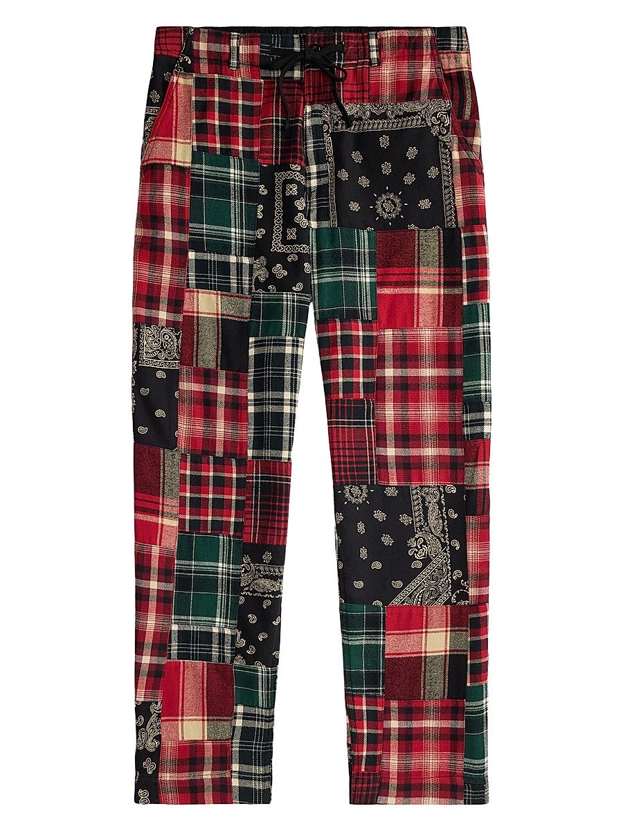 Men's Patchwork Cotton Flannel Pants - Northwest Patchwork - Size Medium