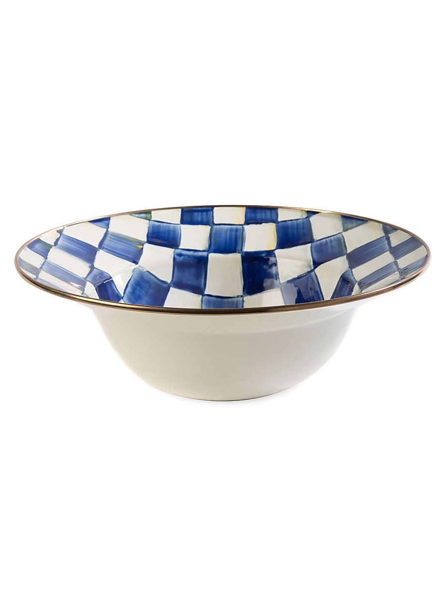 Royal Check Enamel Serving Bowl