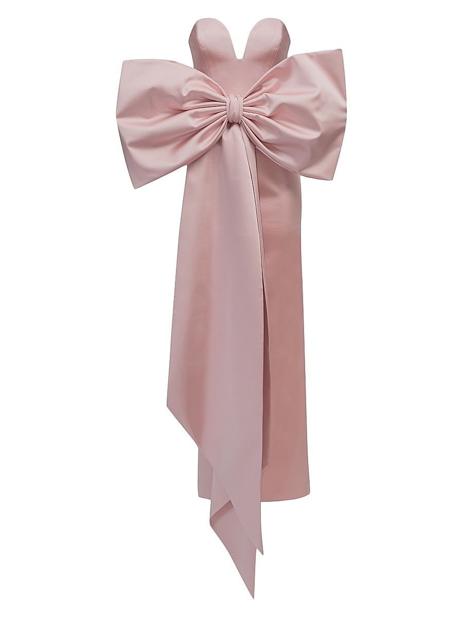 Women's Peggy Satin Bow Gown - Bois De Rose - Size 8