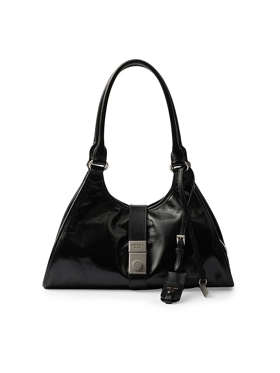 Women's Medium Leather Tote Bag - Black