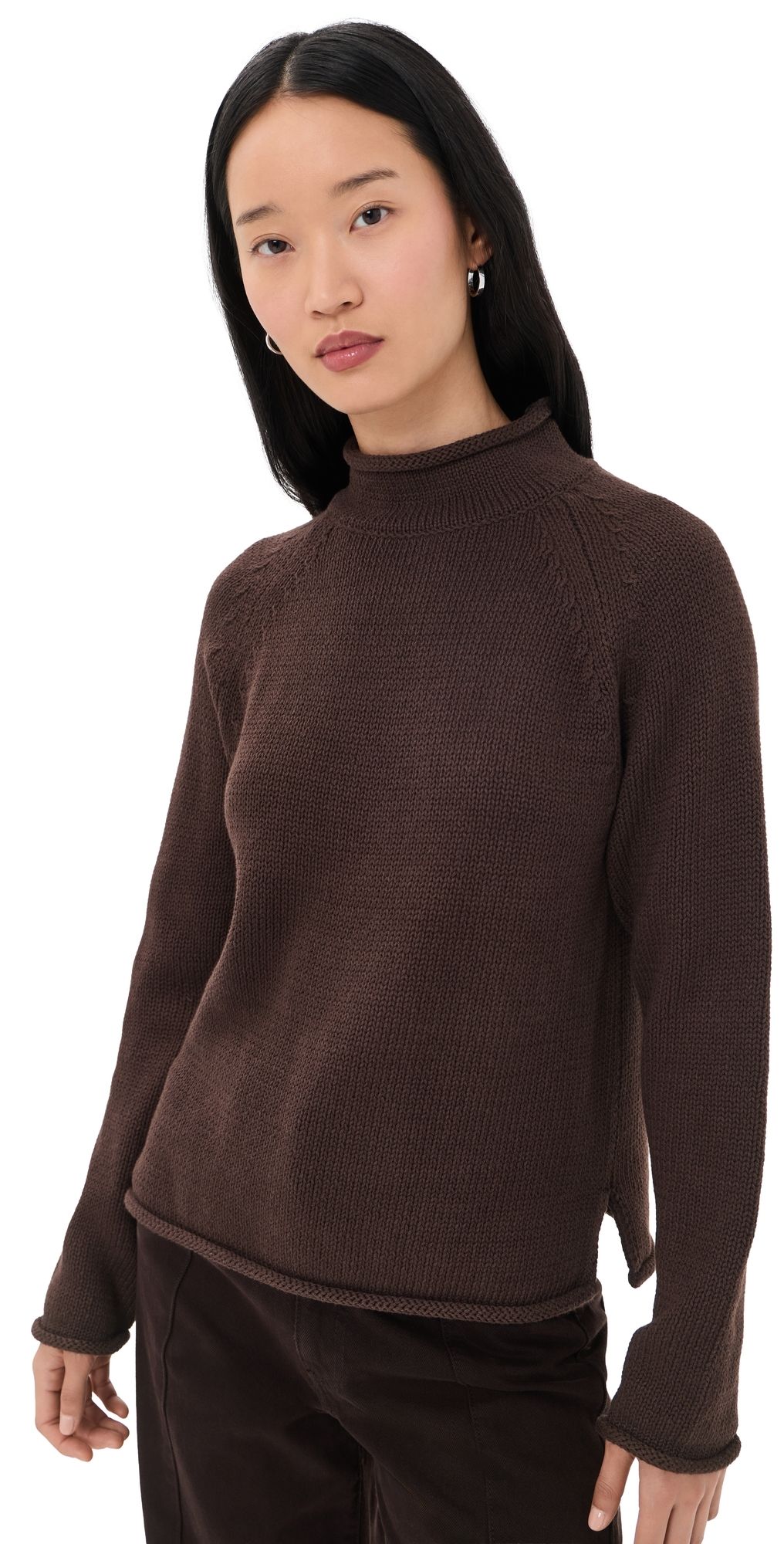 Alex Mill Lennox Cotton Sweater Dark Chocolate XL