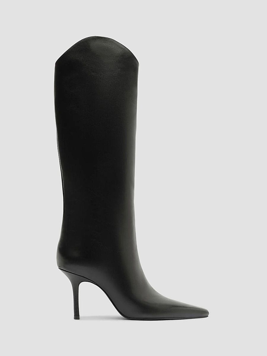 Women's Mary Ellen 80MM Leather Boots - Black - Size 9.5