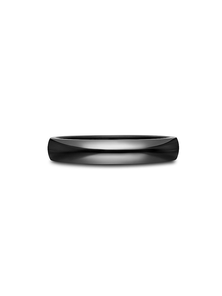 Men's DY Classic Band Ring in Black Titanium - Black - Size 8