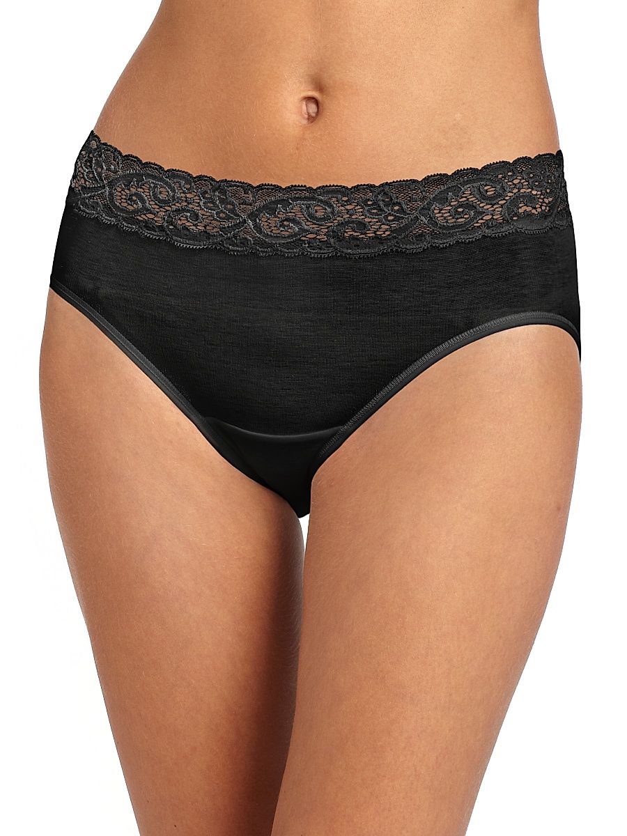 Women's Moments Cotton Hipster Brief - Black - Size XL