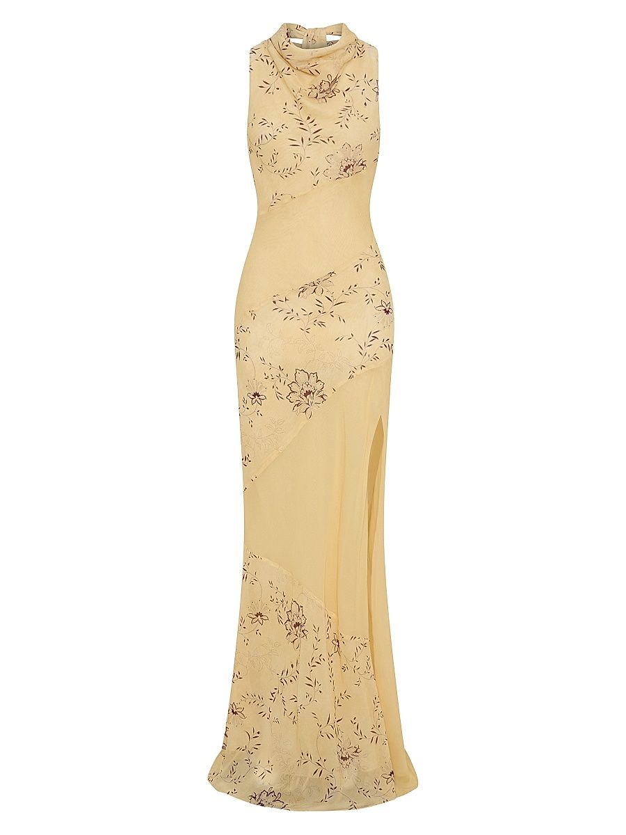 Women's Shana Cowlneck Maxi Dress - Wisteria Floral Butter - Size 12