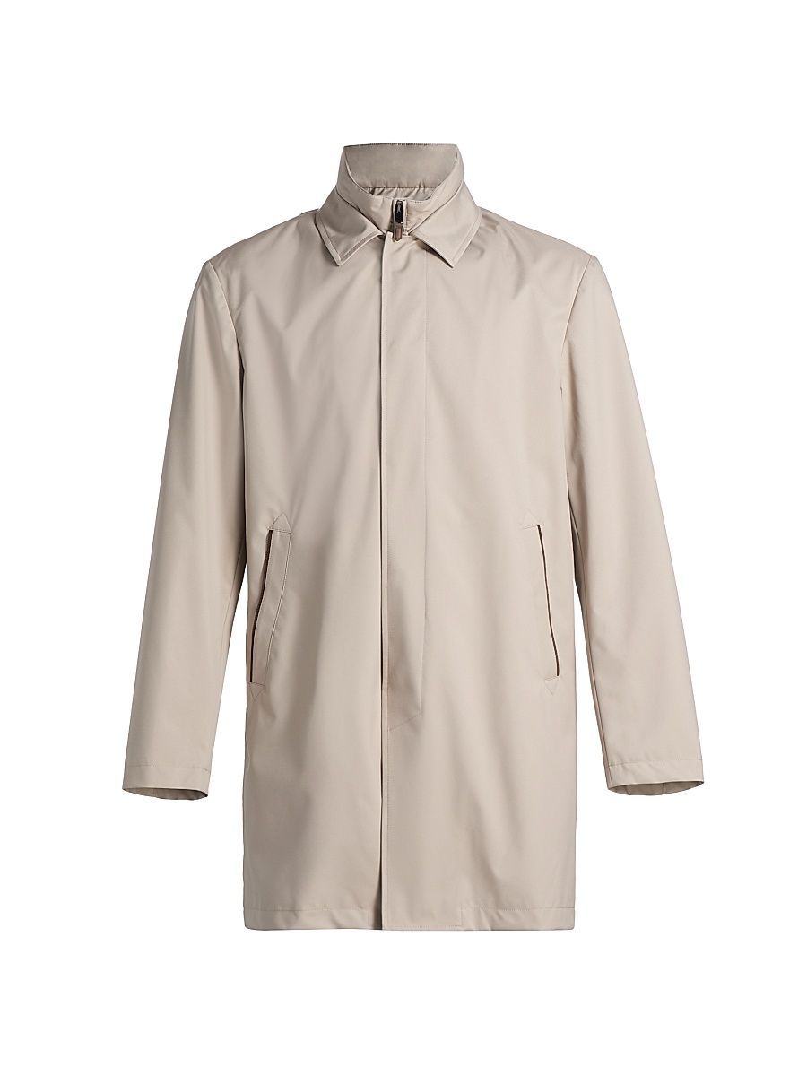 Men's Silk-Touch Raincoat - Tan - Size 42