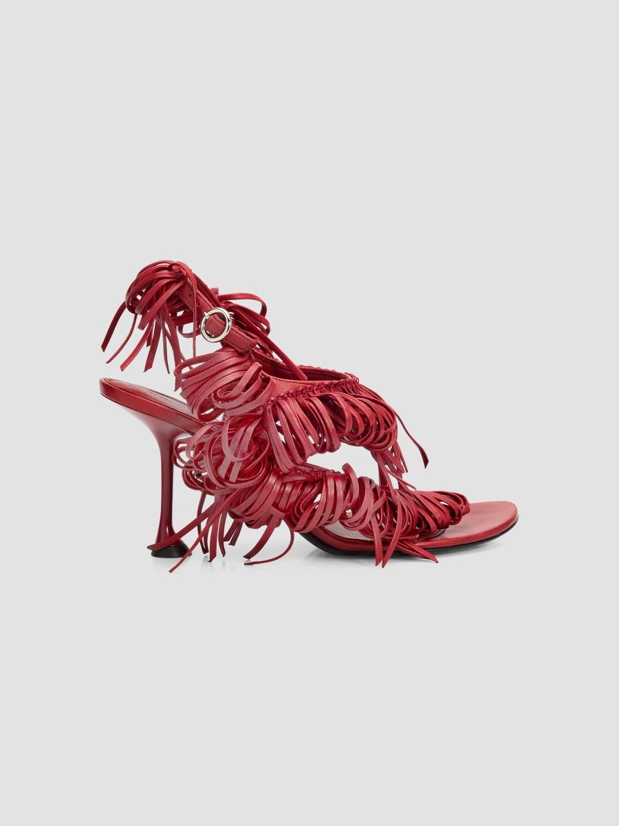 Proenza Schouler Women's Tee 85MM Nappa Leather Loop Sandals - Madder - Size 10