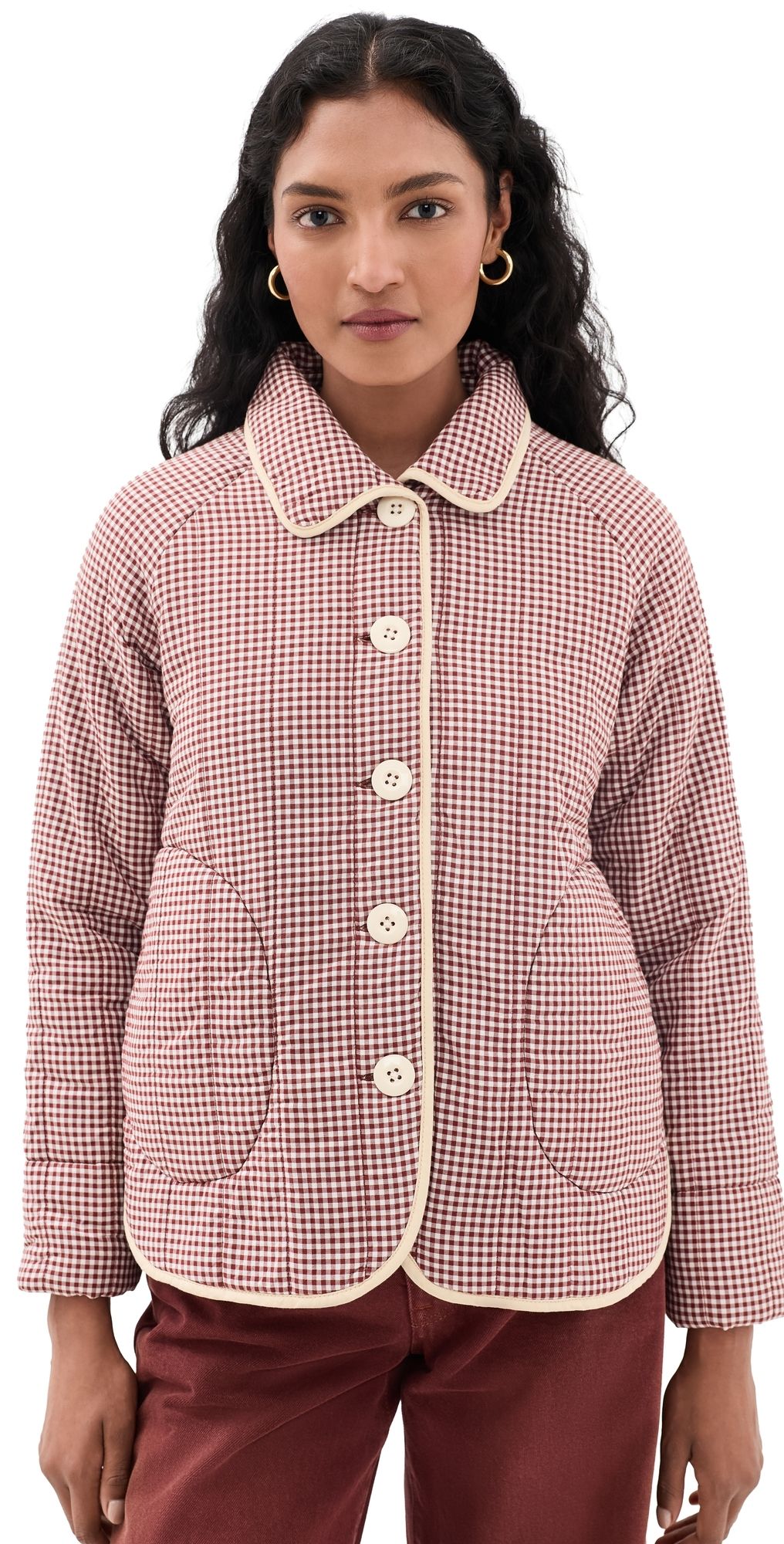Birds of Paradis Ginny Quilted Jacket Mahogany Check S