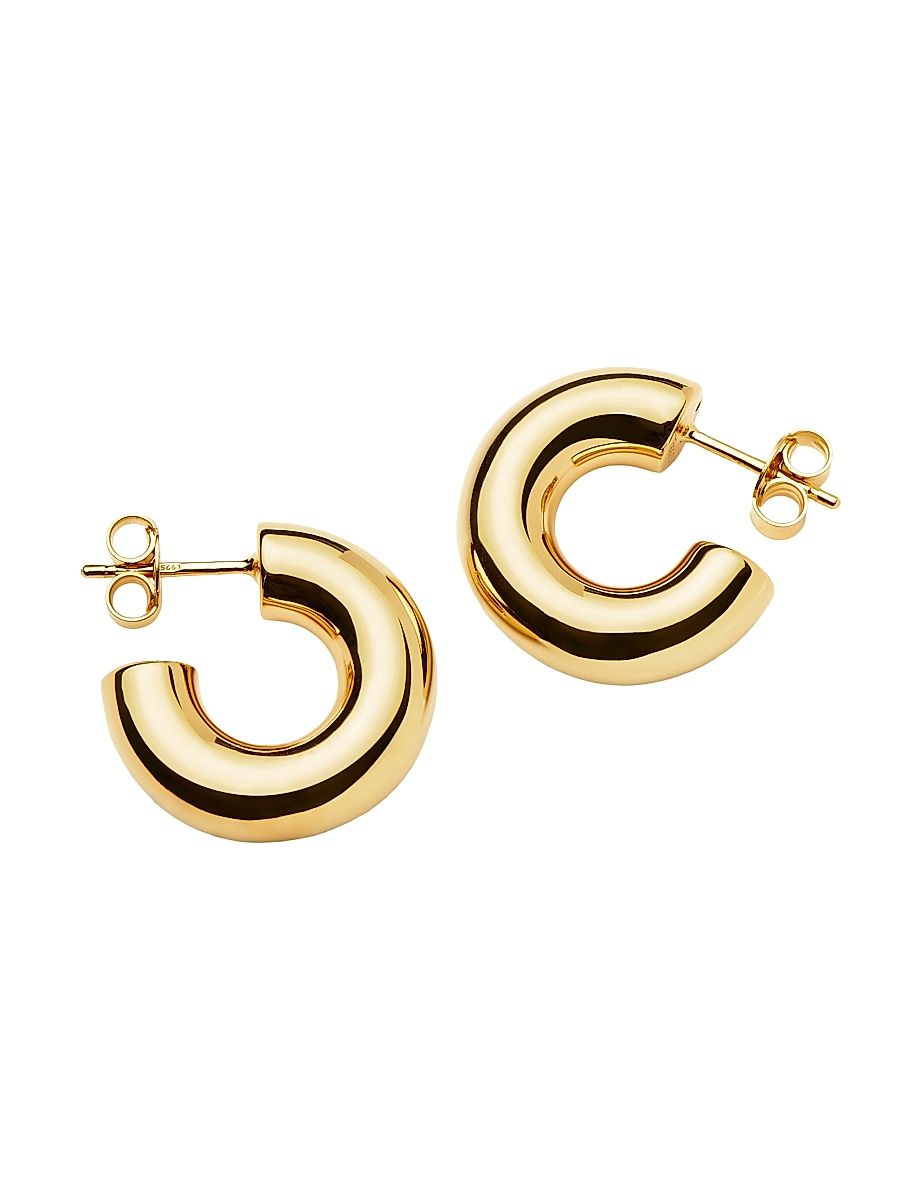 Women's Chubby 18K-Gold-Plated Small Hoop Earrings - Gold