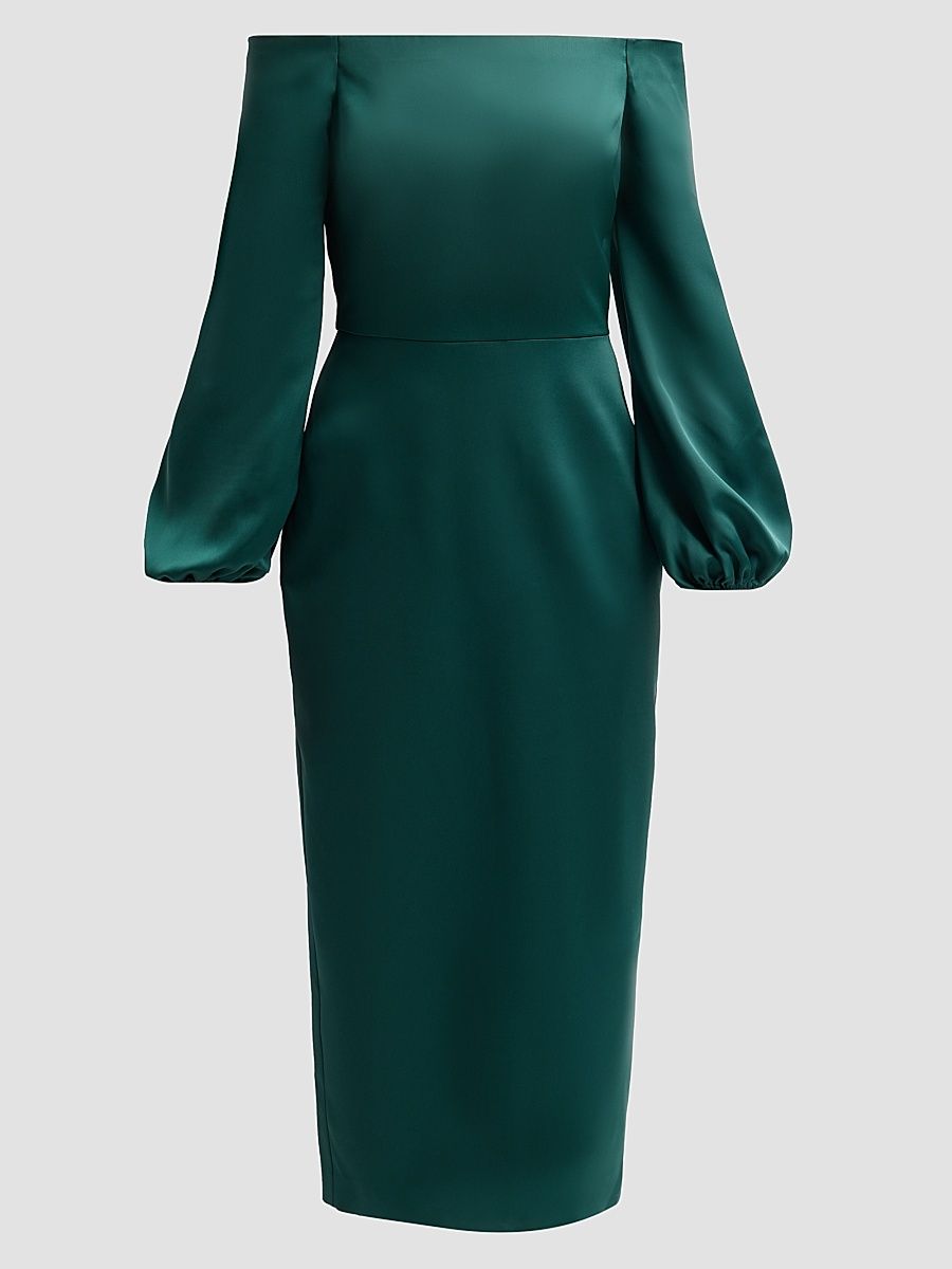 Ramy Brook Women's Shiyan Off-The-Shoulder Midi-Dress - Deep Emerald - Size 14
