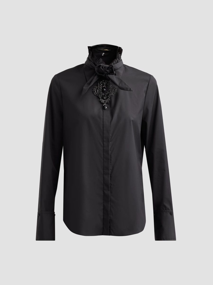 Kobi Halperin Women's Rocco Embellished Tie Blouse - Black - Size XS