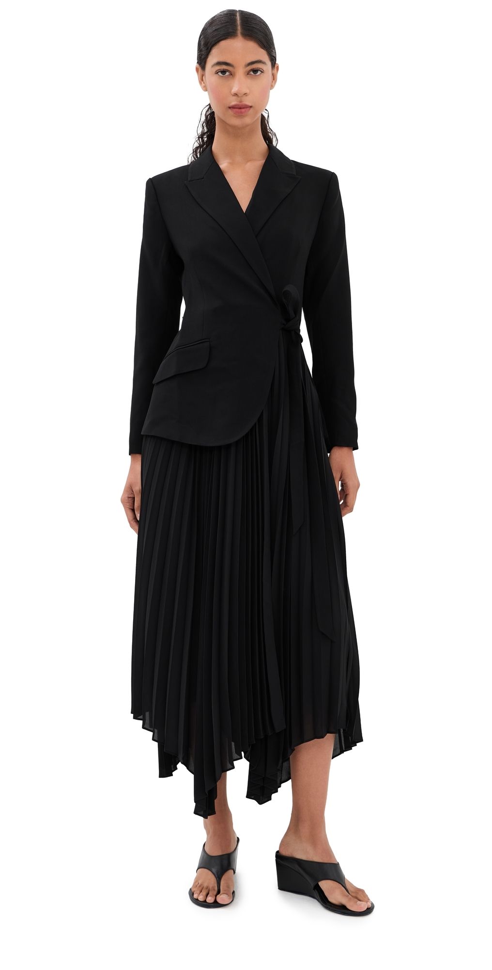 SIMKHAI Ambretta Combo Blazer Dress Black 0
