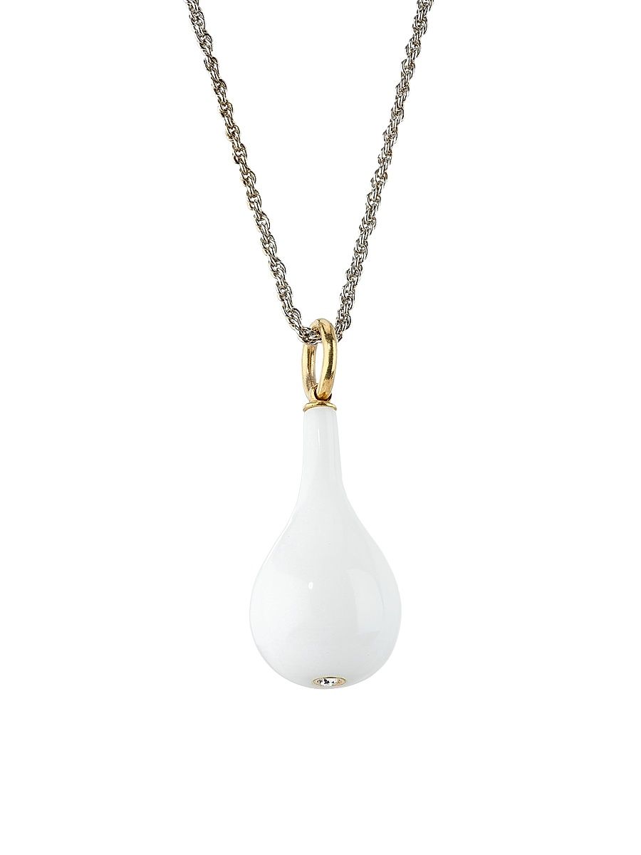 Women's Two-Tone, Stone & Glass Crystal Pendant Necklace - White