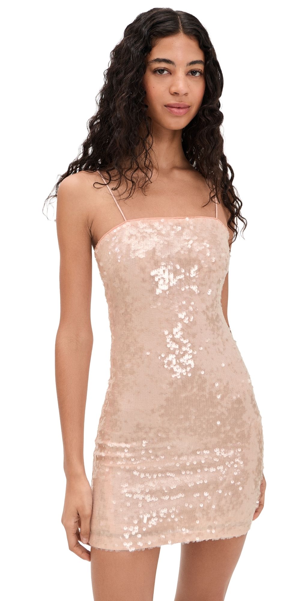 ALICE + OLIVIA Delora Sequin Mini Dress English Rose 0