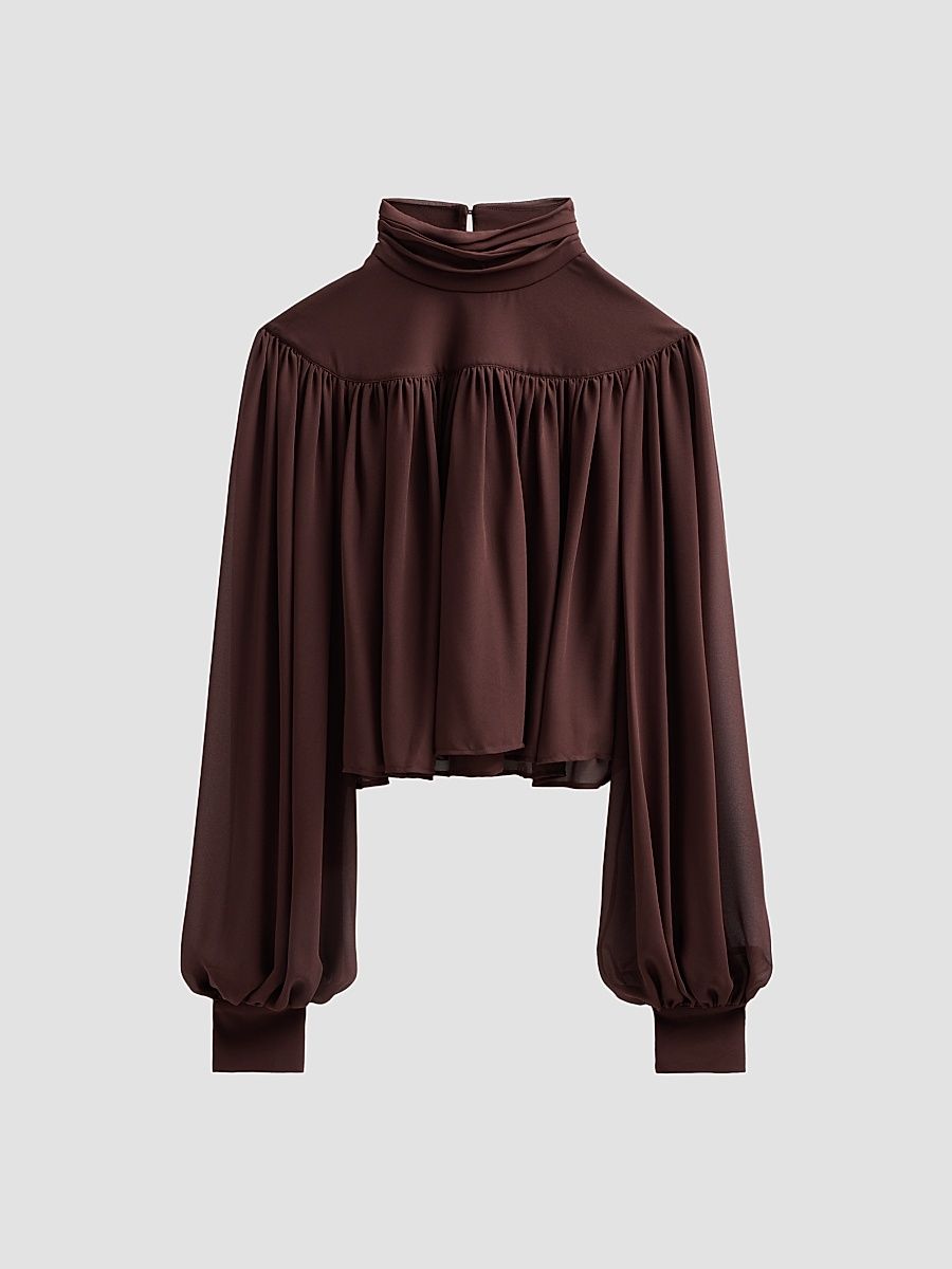 Women's Aerin Gathered Jersey Top - Chocolate - Size XS