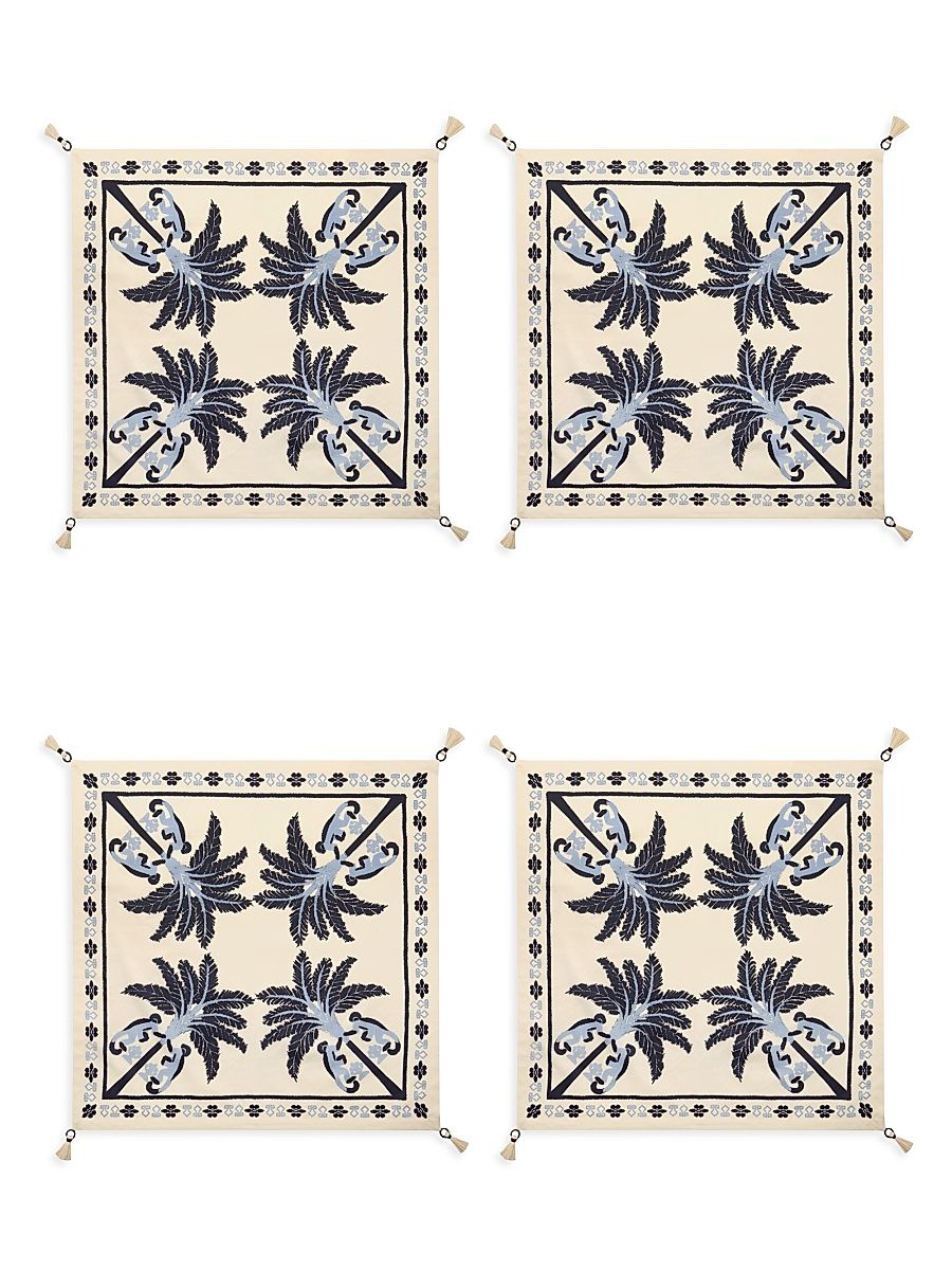 Ikat Amazonico Napkins 4-Piiece Set - Deep Navy