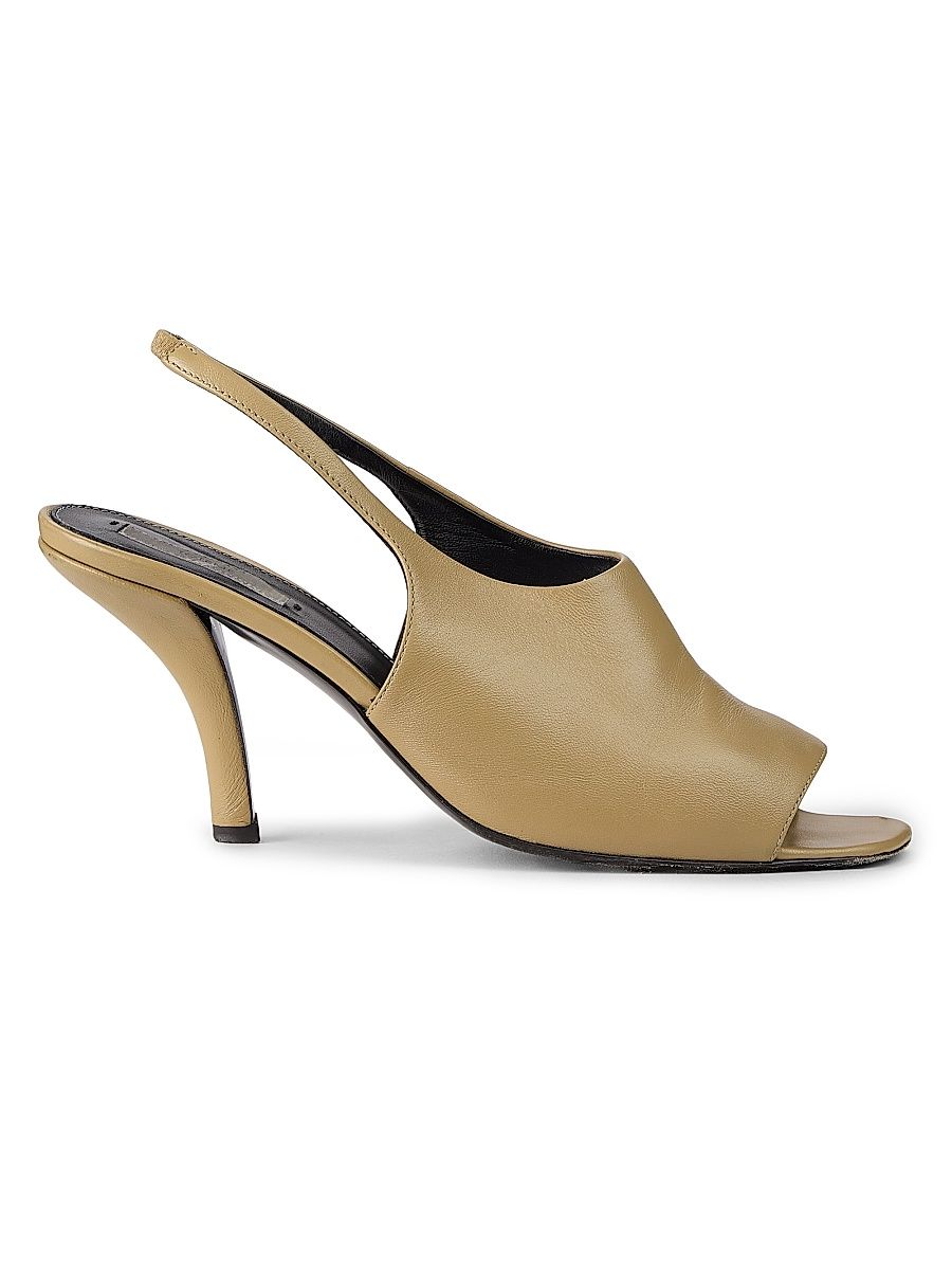 Women's 85MM Leather Slingback Sandals - Desert - Size 11