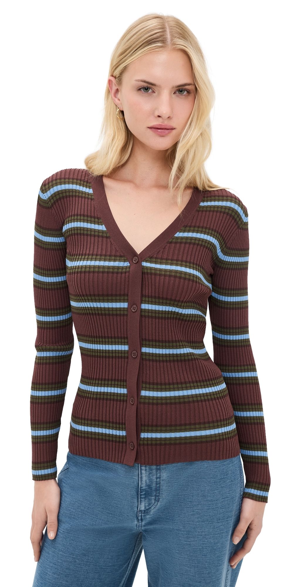 STAUD Cargo Sweater Redondo Stripe M