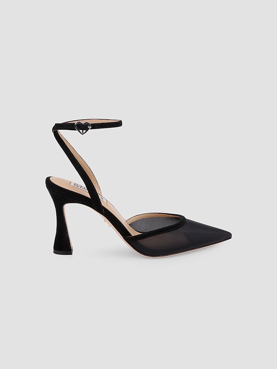 Badgley Mischka Women's Yordan 85MM Suede & Mesh Pumps - Black Suede - Size 11