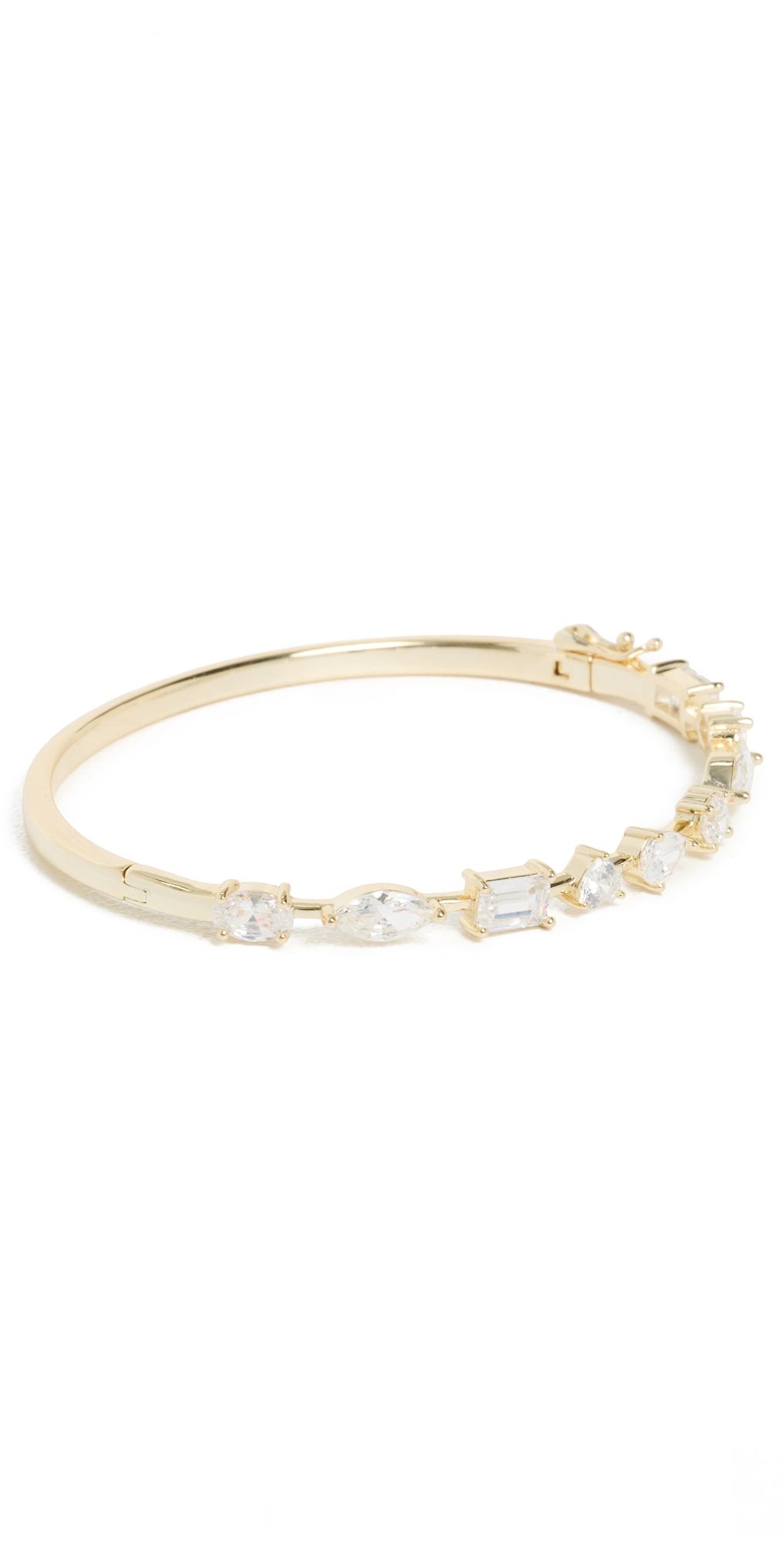 By Adina Eden Cubic Zirconia Multi Shape Bangle Gold One Size