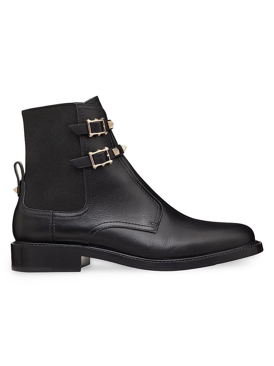 Women's Rockstud 20MM Calfskin Ankle Boots - Black - Size 5.5