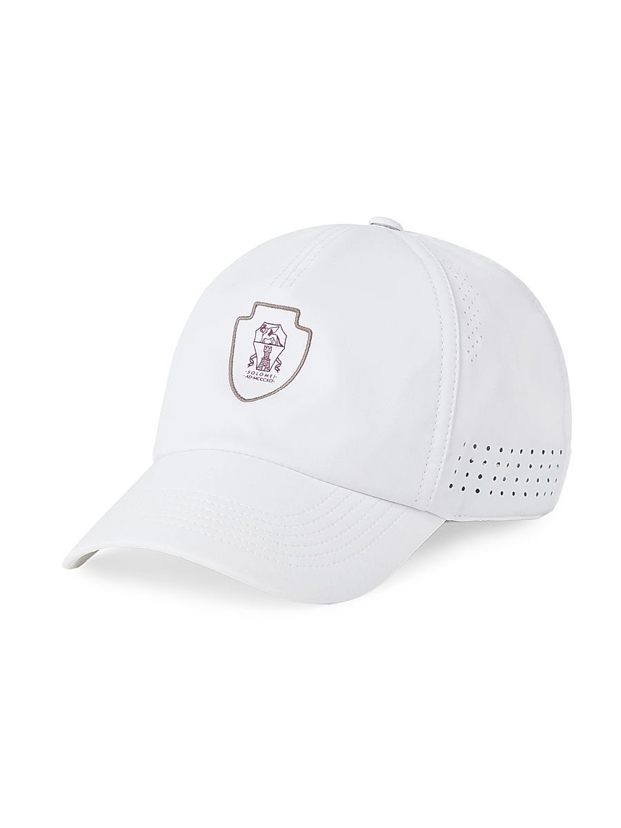 Men's Stretch Nylon Baseball Cap with Logo - White - Size XS