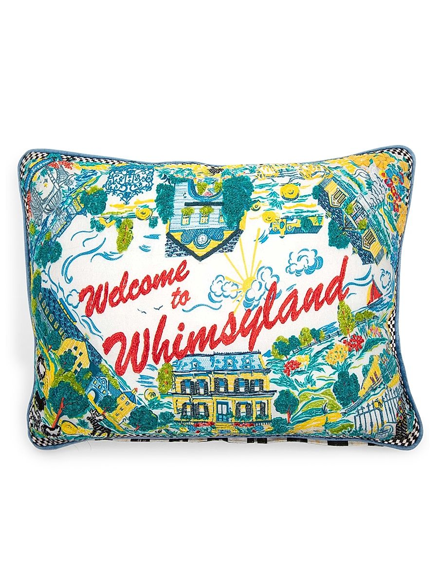 Whimsyland Beaded Cotton Pillow