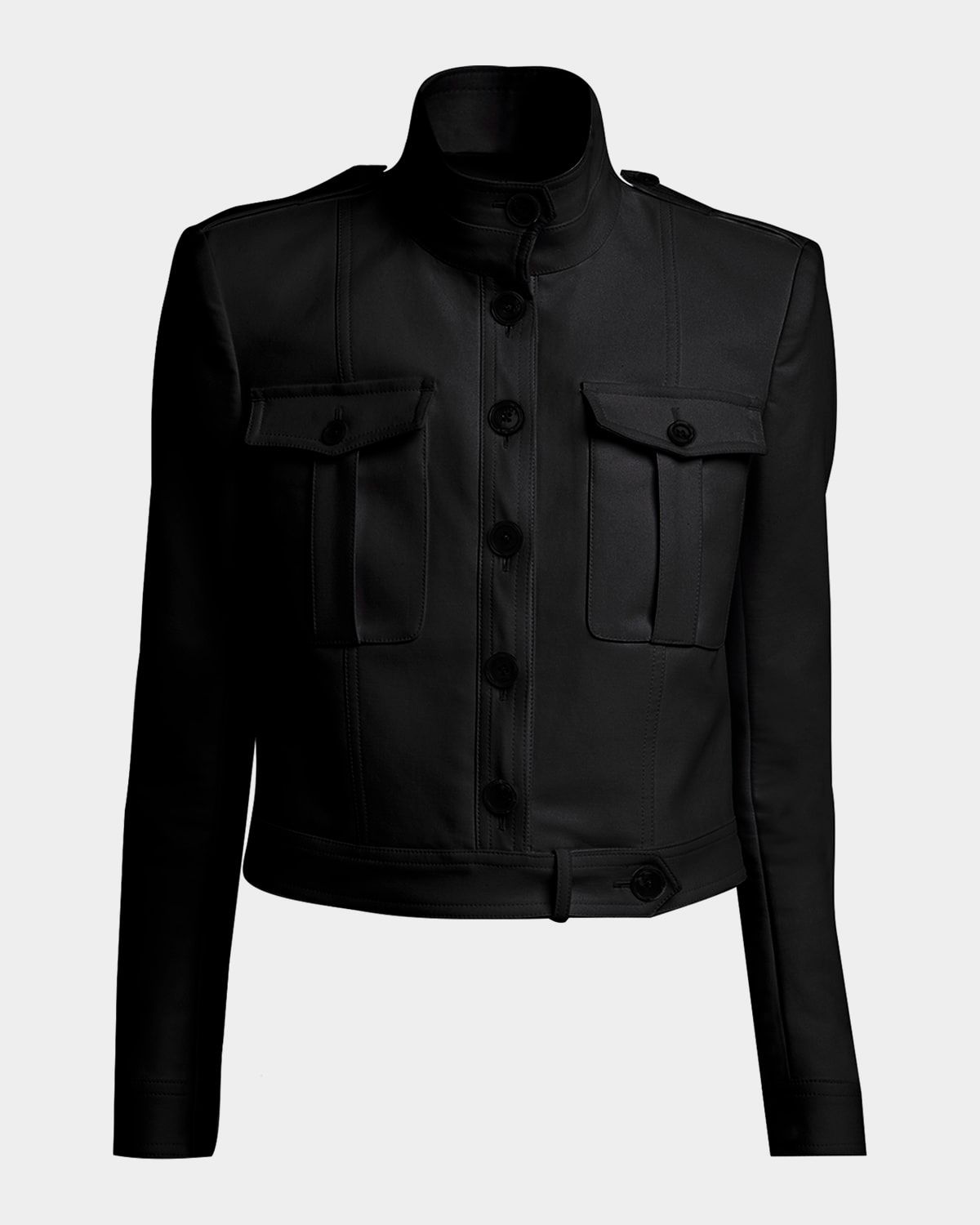 Shrunken Military Cotton Jacket