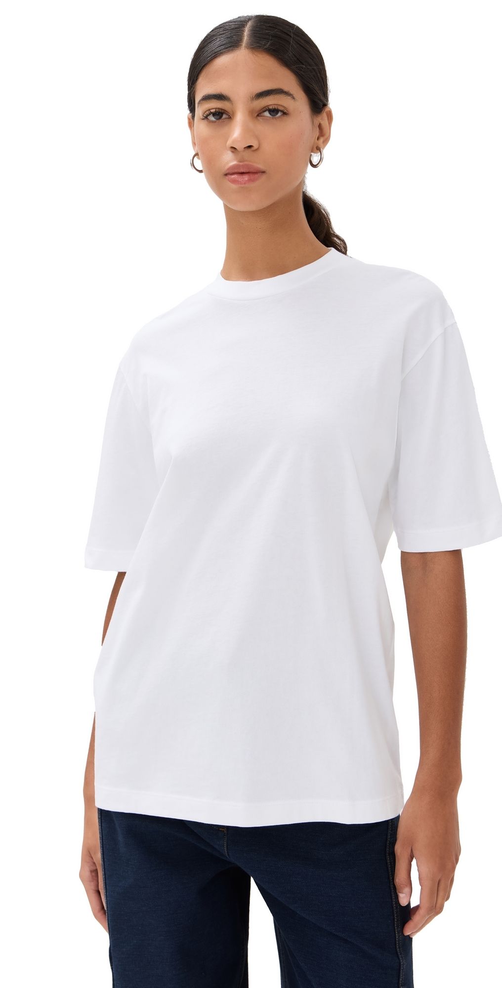 Tibi Program Mock Neck T-Shirt White S